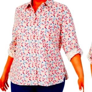 Foxcroft Cole Roll Sleeve Button-Up Shirt... Size 20W